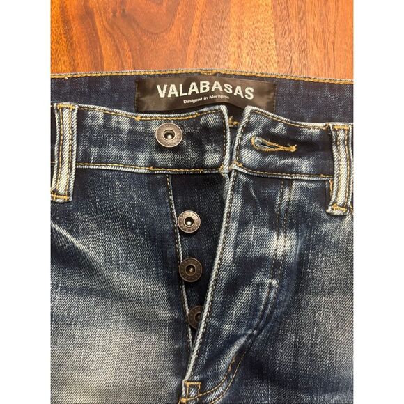 Valabasas Men’s Blue Denim Mid-Rise Button Fly Skinny Jeans Light Wash Size 32 - Picture 8 of 8